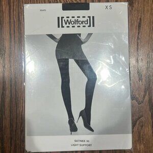 Wolford santinee 30 light support XS USED Pre-owned Nearly Black